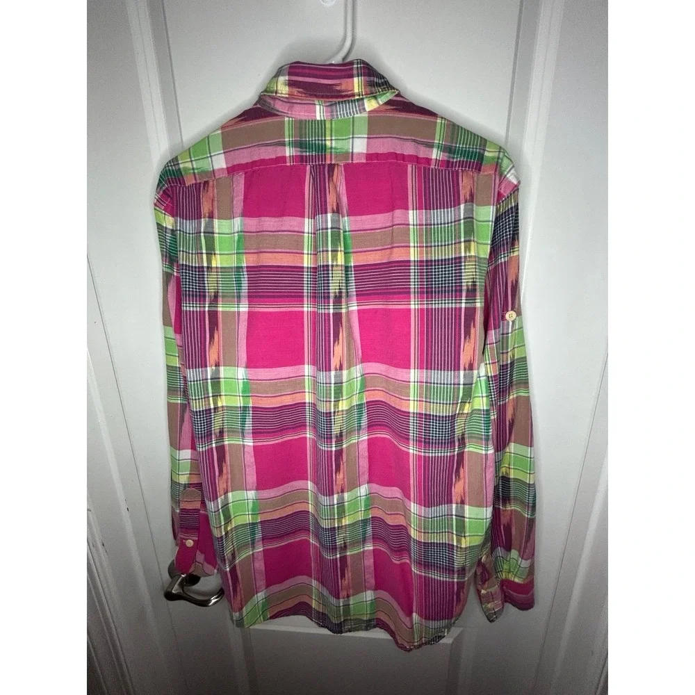Vintage Polo Ralph Lauren Aztec Navajo Multi Color Button Up Dress Shirt‎ Mens L